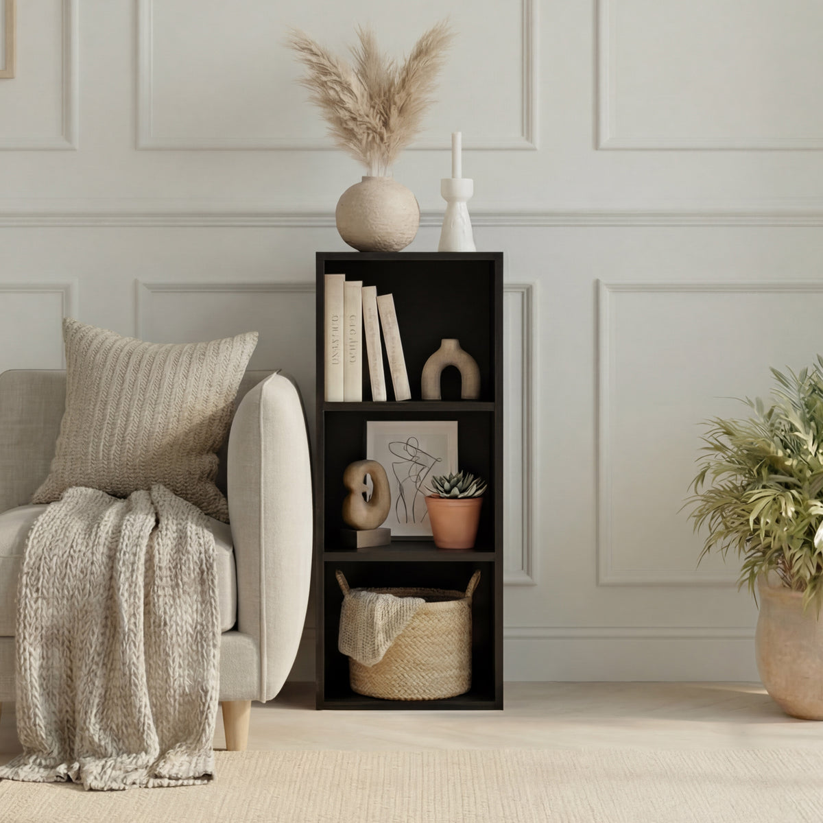 Oxford 3-Tier Cube Bookcase - Black