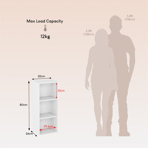 Oxford 3-Tier Cube Bookcase - White