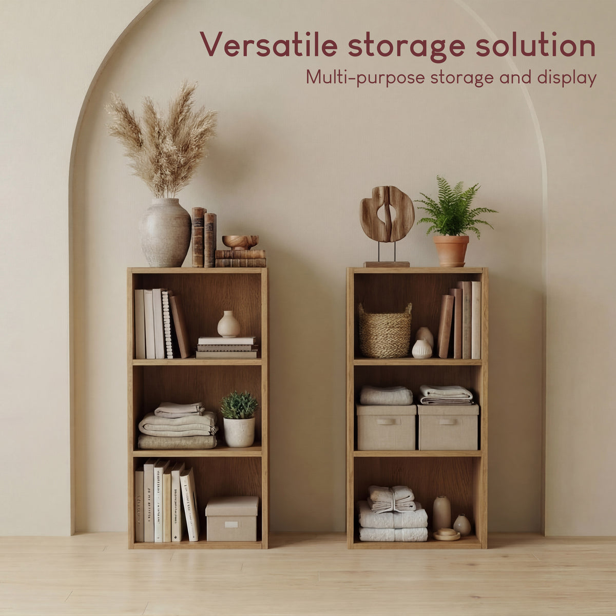 Oxford 3-Tier Cube Bookcase - Oak