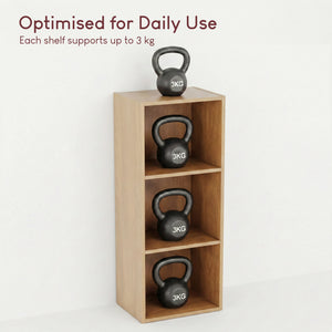 Oxford 3-Tier Cube Bookcase - Oak