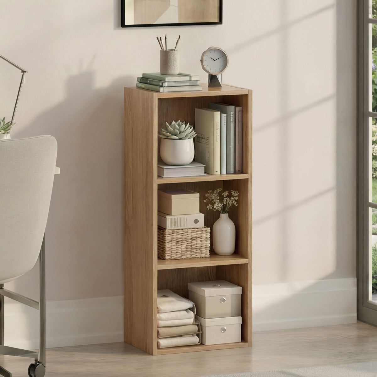 Oxford 3-Tier Cube Bookcase - Oak