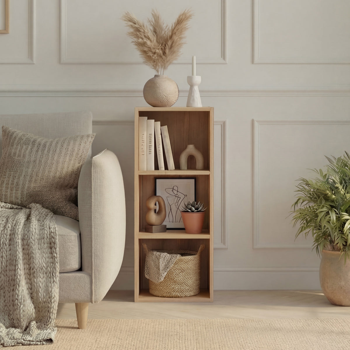 Oxford 3-Tier Cube Bookcase - Oak
