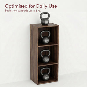 Oxford 3-Tier Cube Bookcase - Walnut