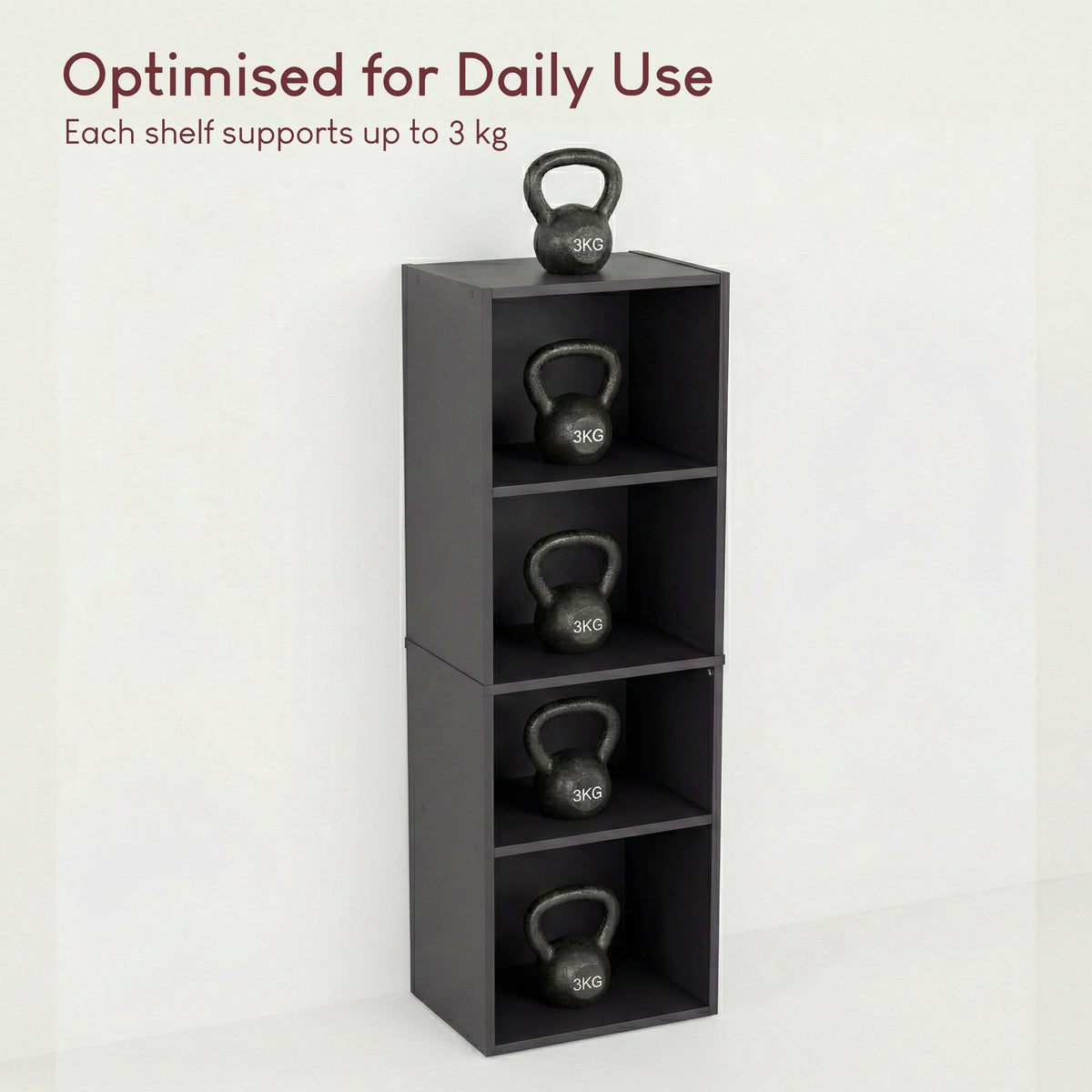 Oxford 4-Tier Cube Bookcase - Black