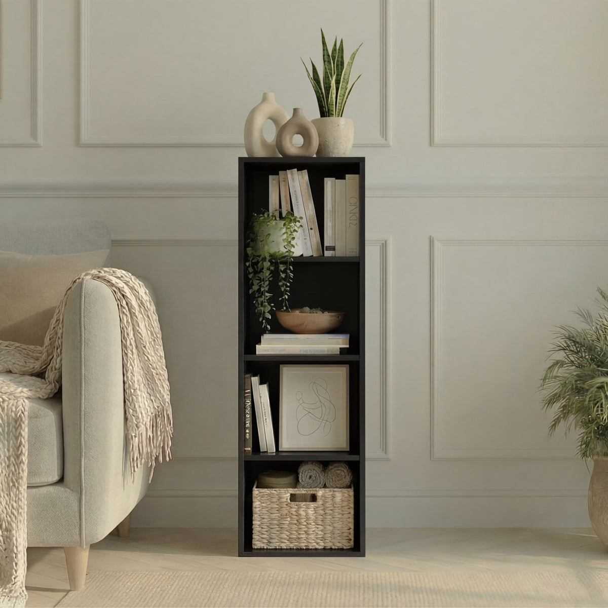 Oxford 4-Tier Cube Bookcase - Black
