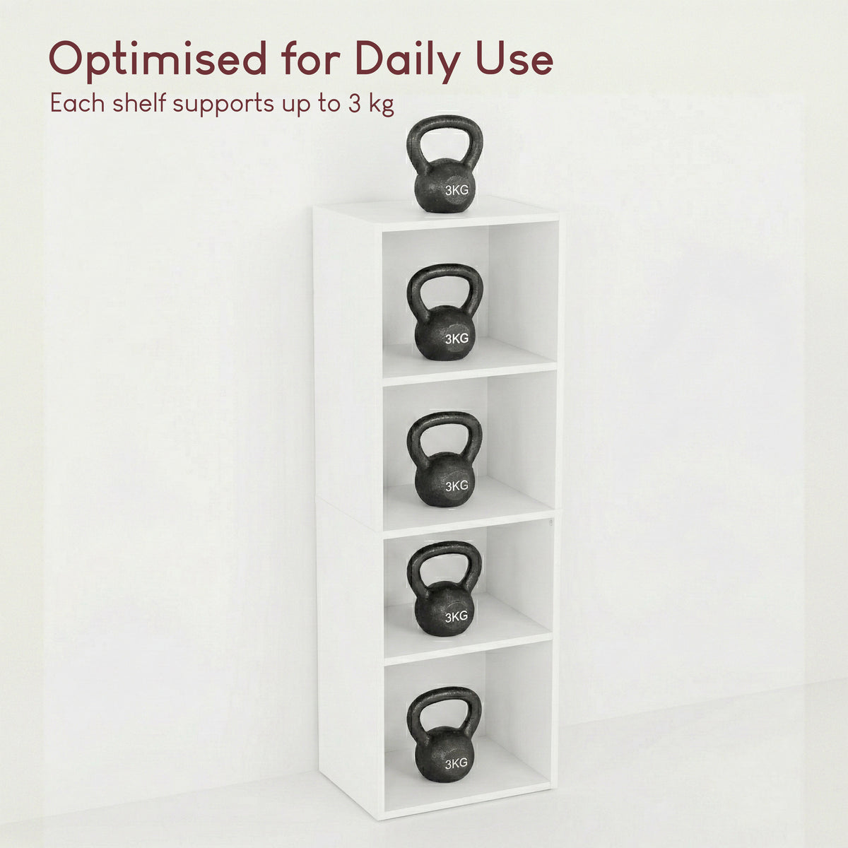 Oxford 4-Tier Cube Bookcase - White