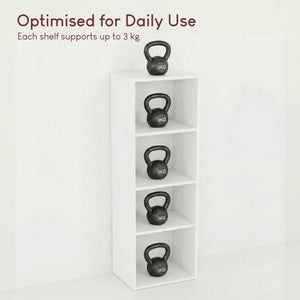 Oxford 4-Tier Cube Bookcase - White