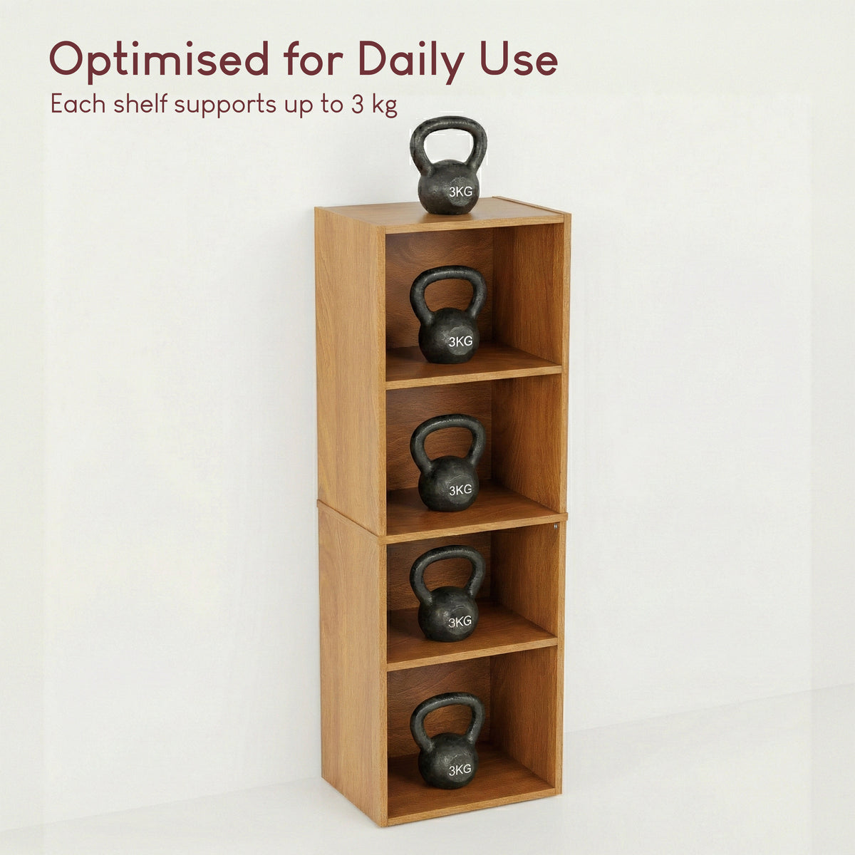 Oxford 4-Tier Cube Bookcase - Oak