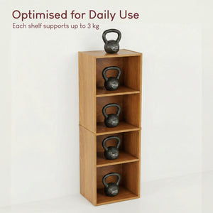 Oxford 4-Tier Cube Bookcase - Oak