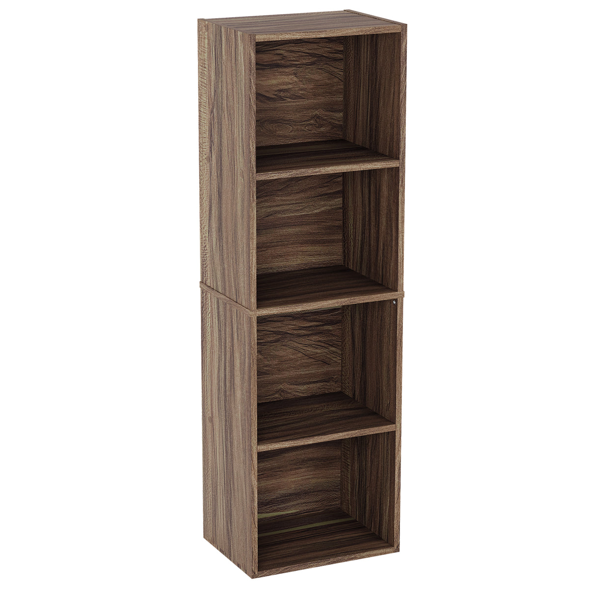 Oxford 4-Tier Cube Bookcase - Walnut