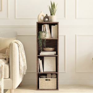 Oxford 4-Tier Cube Bookcase - Walnut