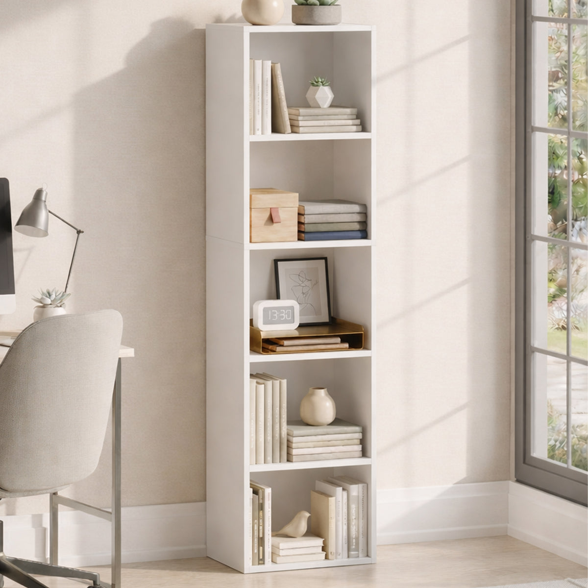 Oxford 5-Tier Cube Bookcase - White