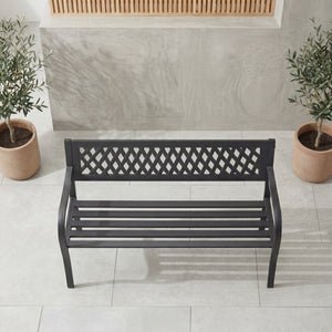 Steel Garden Bench - Lattice