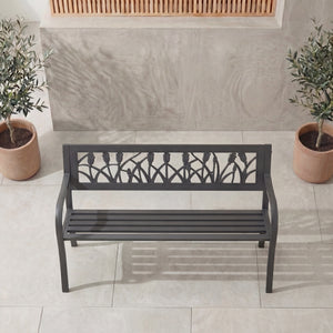 Steel Garden Bench - Tulip