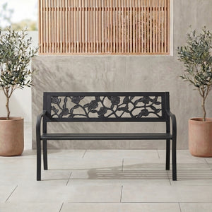 Steel Garden Bench - Rose