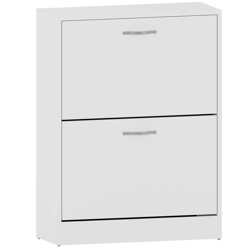 2-Drawer Shoe Cabinet, White