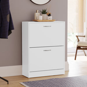2-Drawer Shoe Cabinet, White