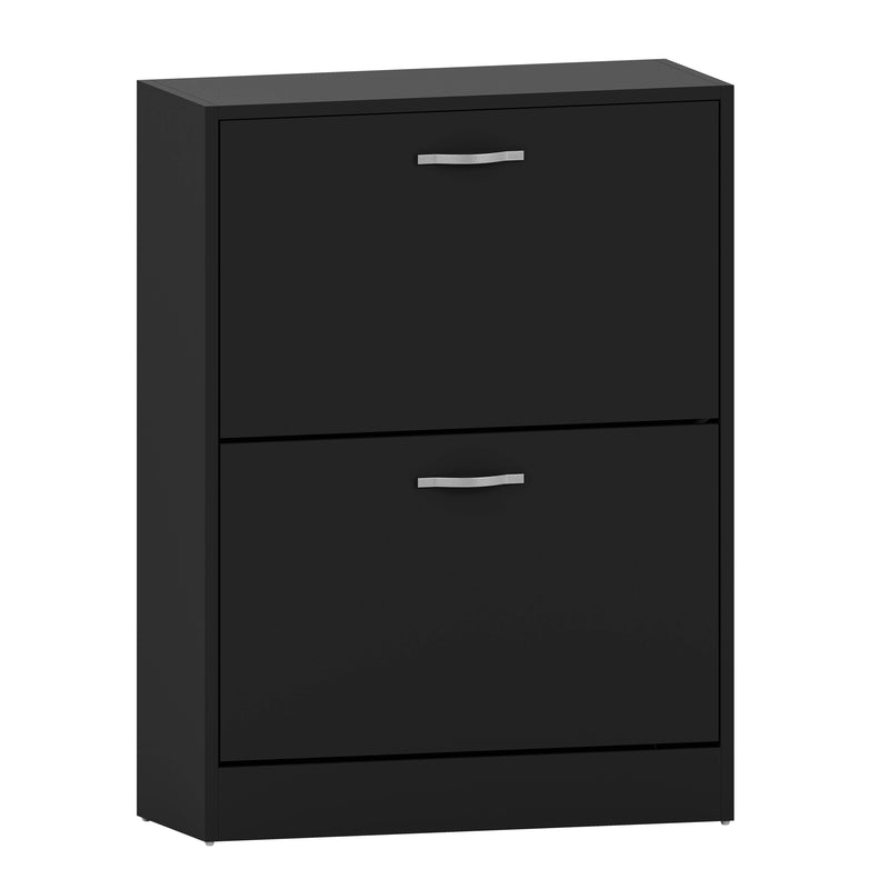 2-Drawer Shoe Cabinet, Black