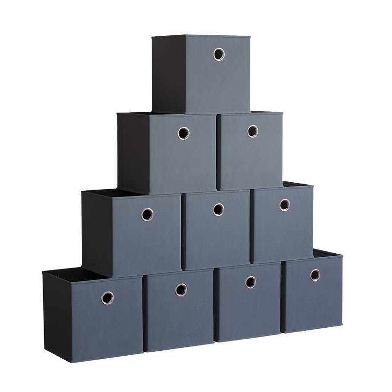 Durham Cube Storage Basket, Grey UKFR - Set of 10