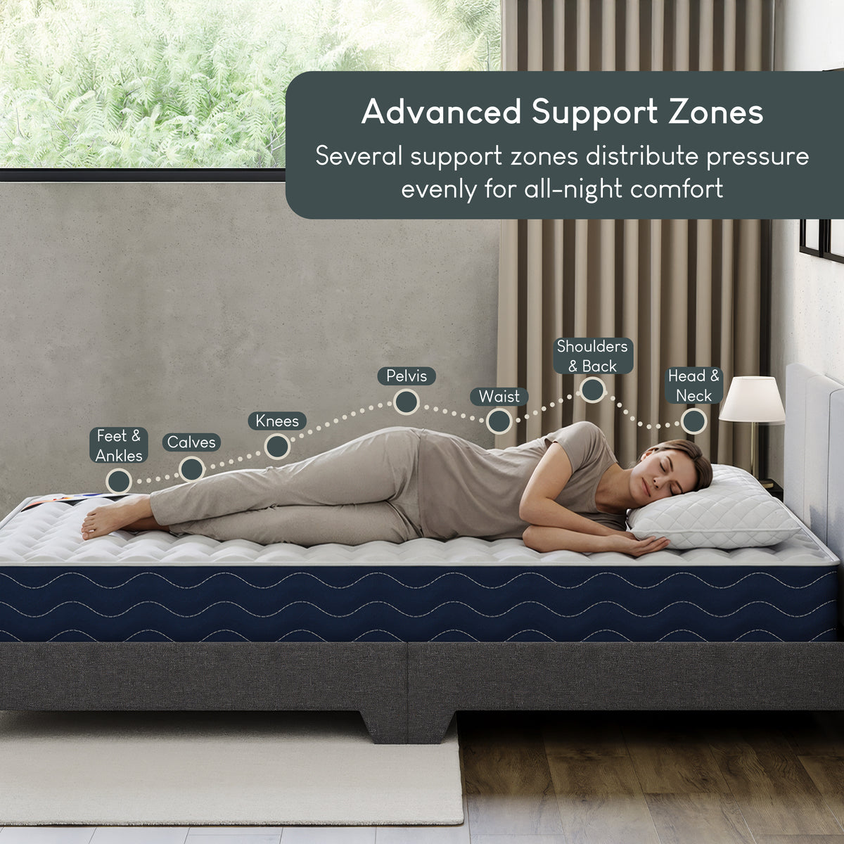 Gel Memory Foam Bonnell Spring Mattress, Double