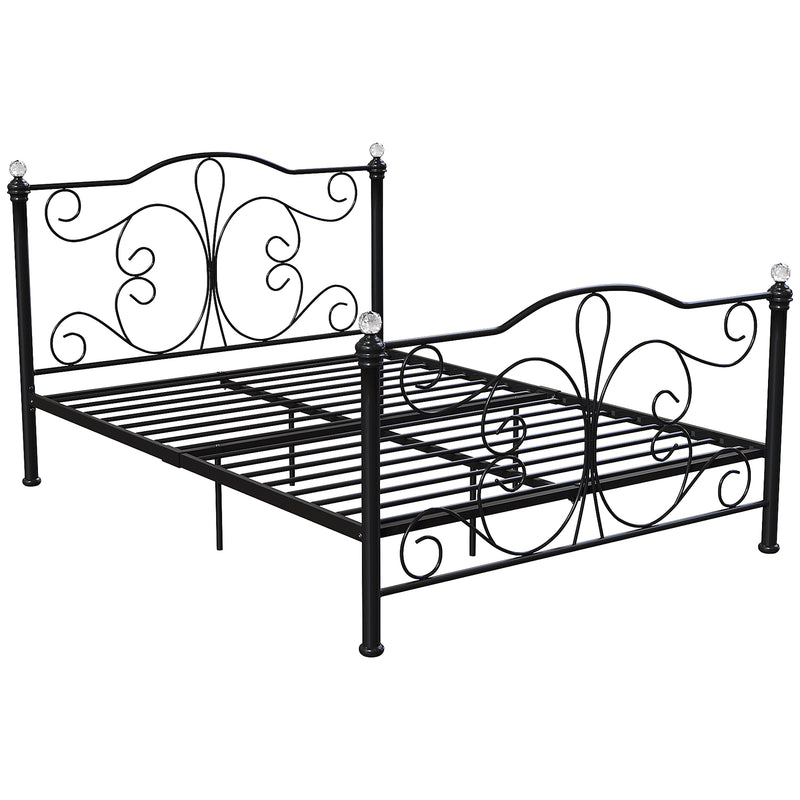 Chicago Double Metal Bed - Black