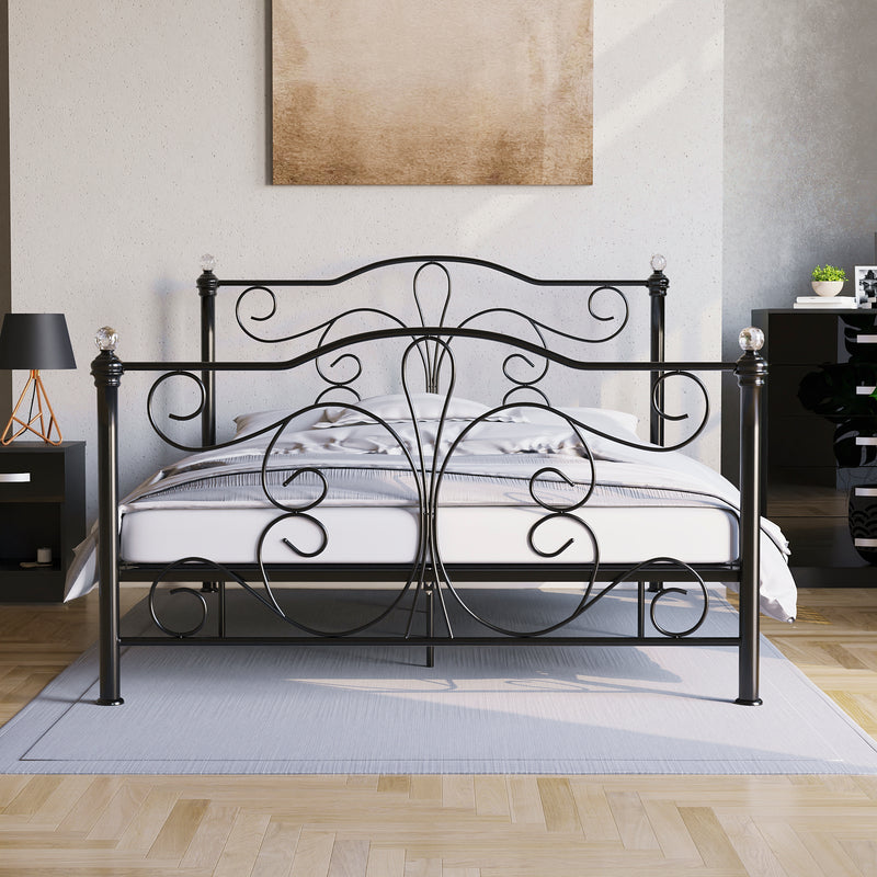 Chicago Double Metal Bed - Black