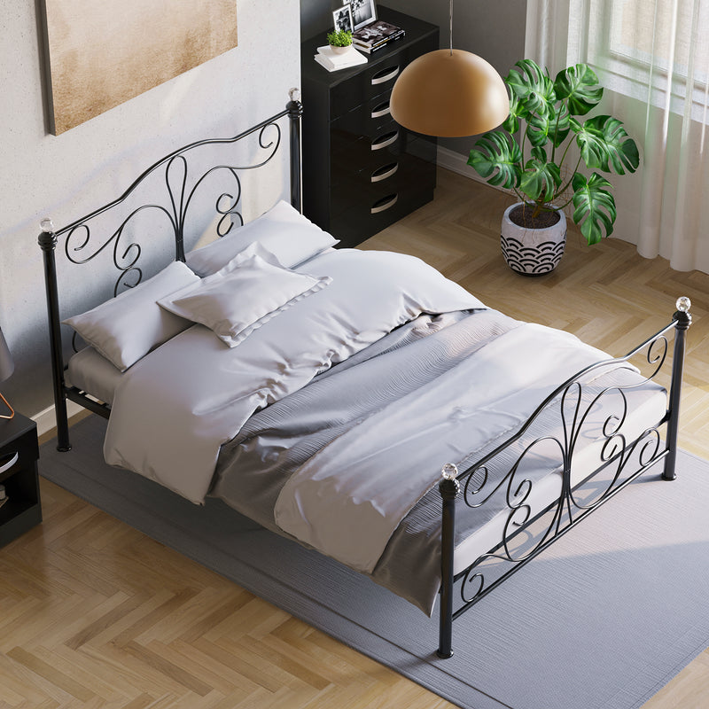 Chicago Double Metal Bed - Black