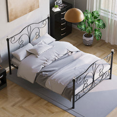 Chicago Double Metal Bed - Black