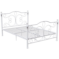 Chicago Double Metal Bed - White