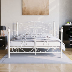 Chicago Double Metal Bed - White