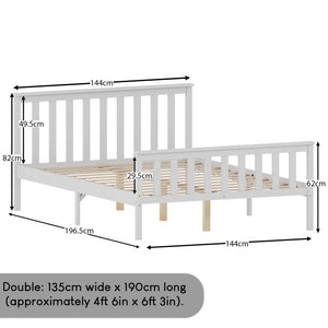 Milan Wooden Bed, High Foot