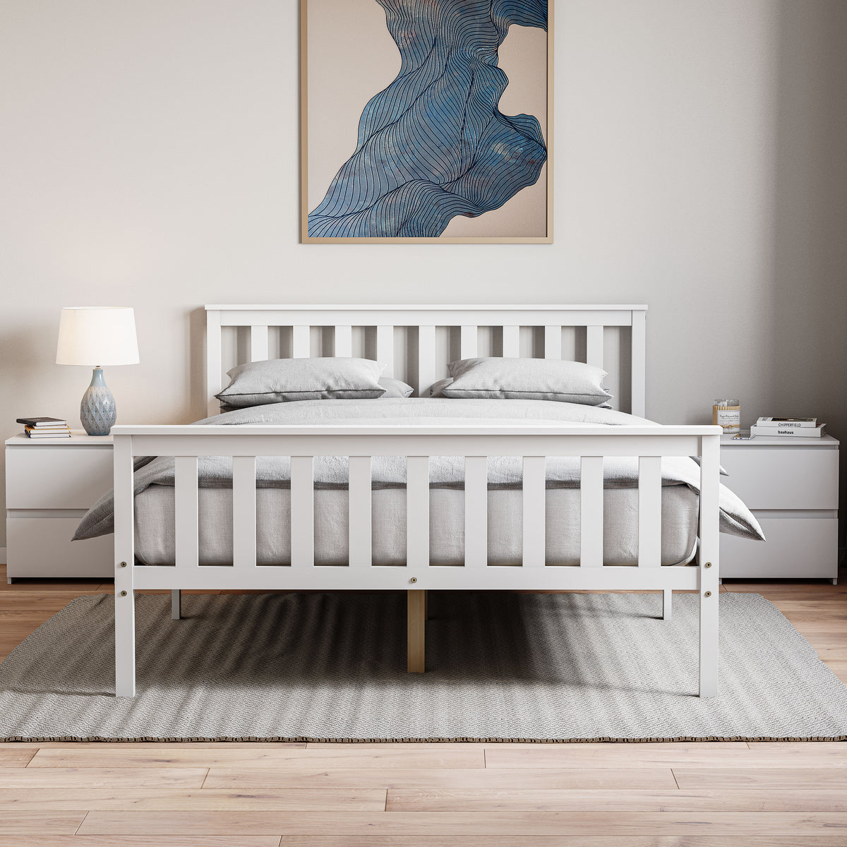 Milan Wooden Bed, High Foot