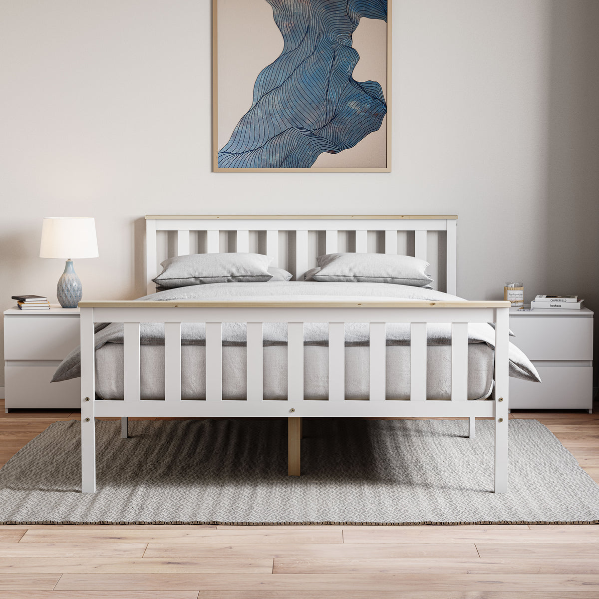 Milan Wooden Bed, High Foot