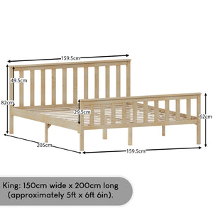 Milan Wooden Bed, High Foot