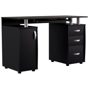 Otley 3-Drawer 1-Door Computer Desk, Black