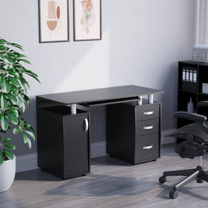 Otley 3-Drawer 1-Door Computer Desk, Black