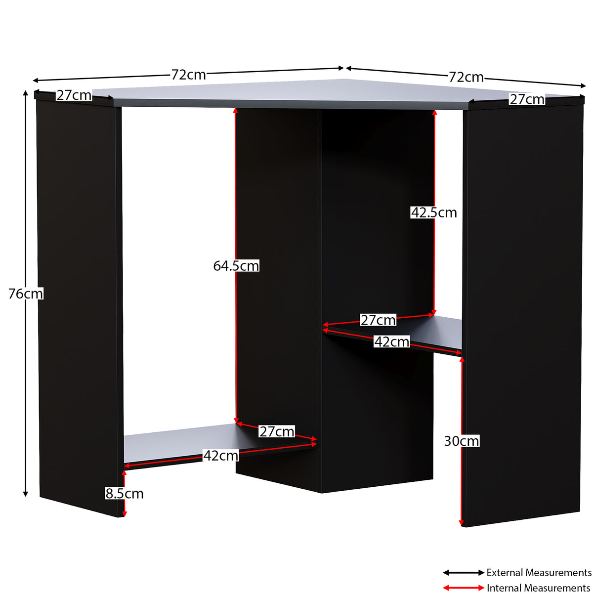Hetton Corner Computer Desk - Black