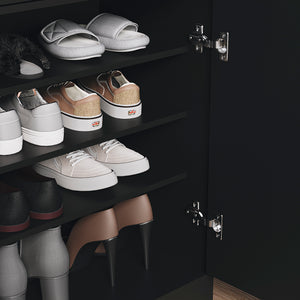 Dalby 2-Door 1-Drawer Shoe Cabinet, Black