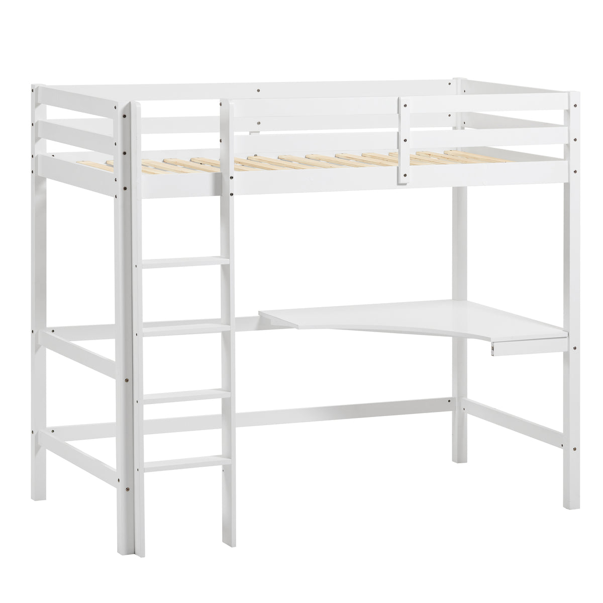 Sydney High Bunk With Desk - White