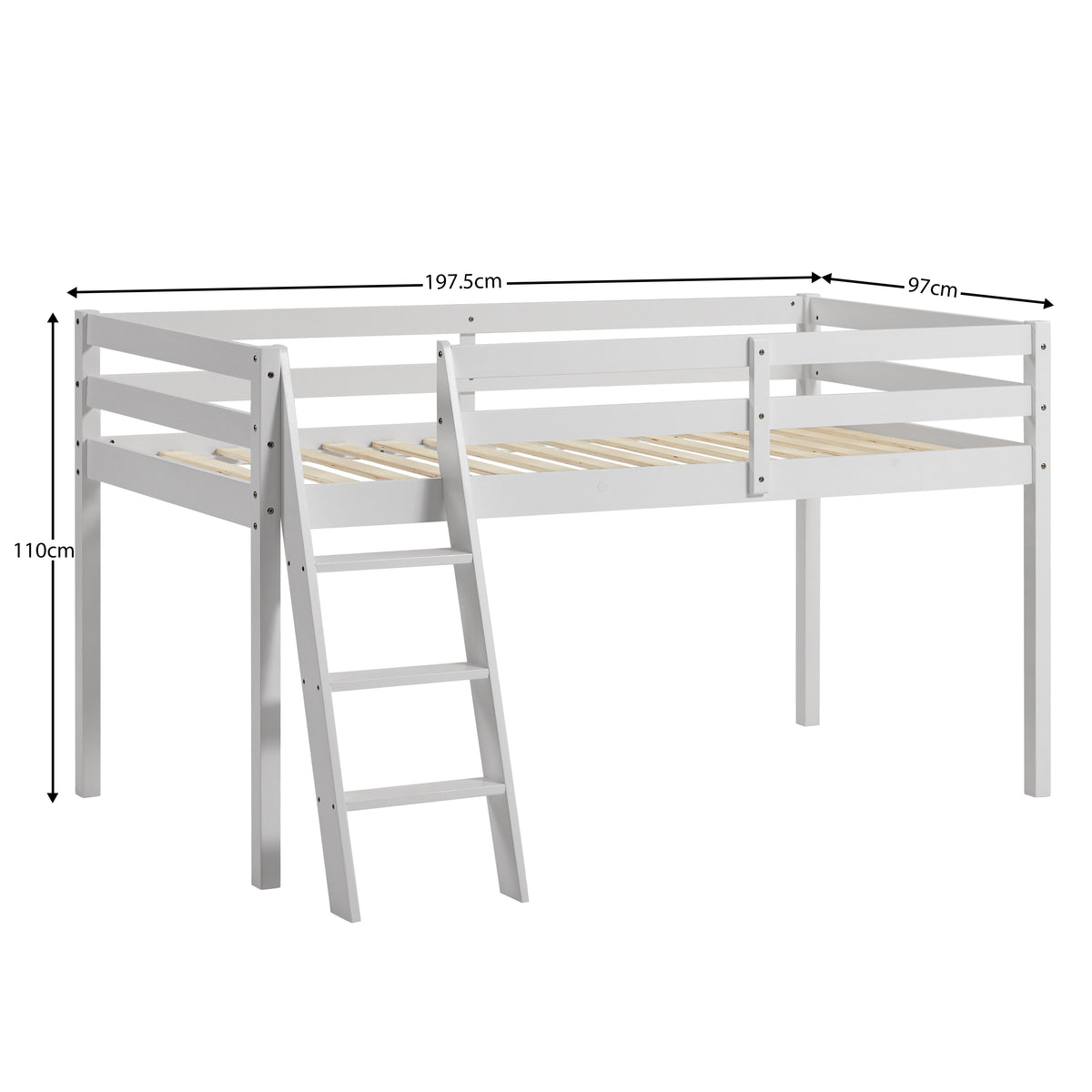 Sydney High Bunk Bed - White