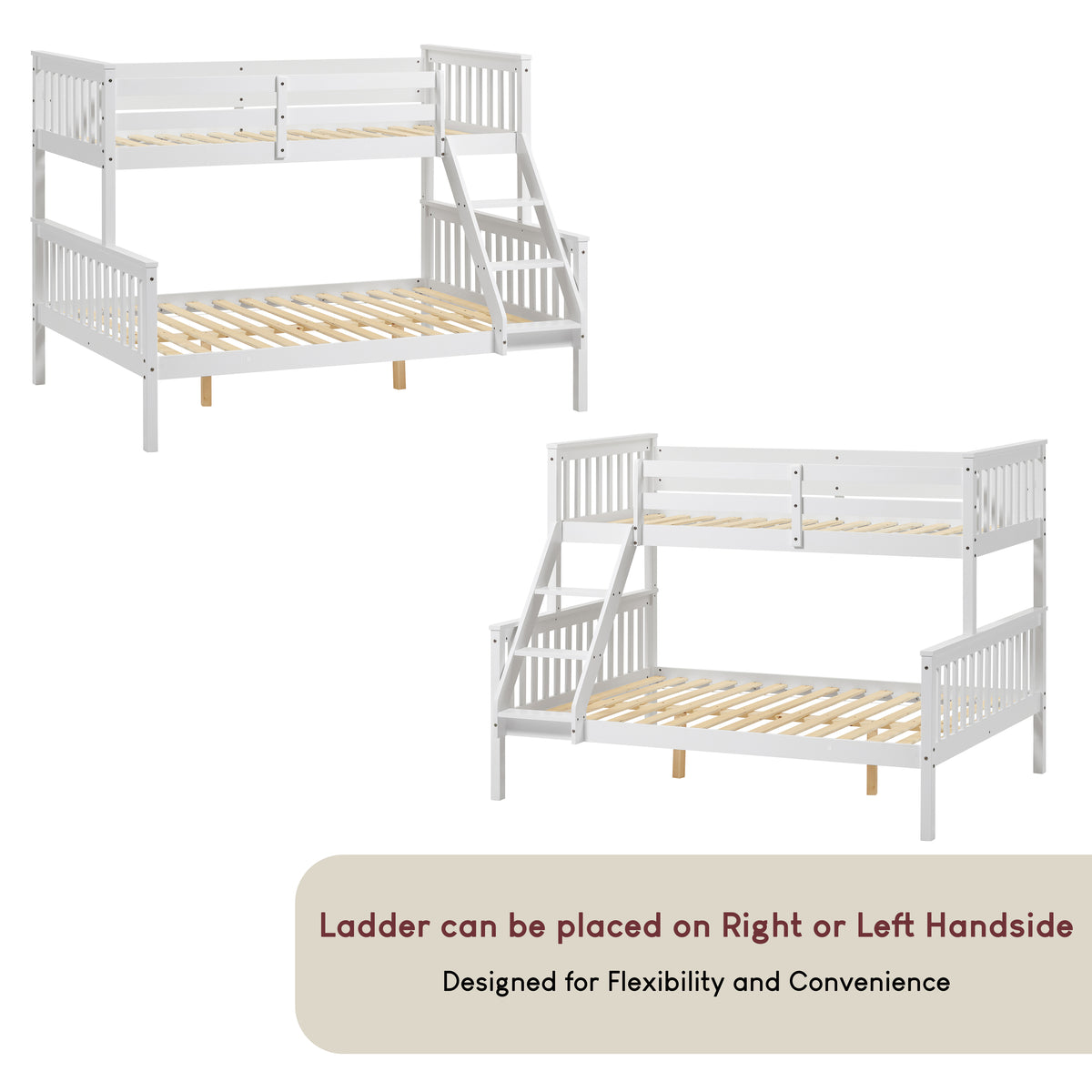 Milan Triple Sleeper Bunk Bed - White