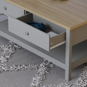 Arlington 2-Drawer Coffee Table - Grey