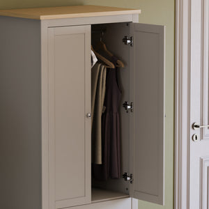 Arlington 2-Door 2-Drawer Wardrobe - Grey