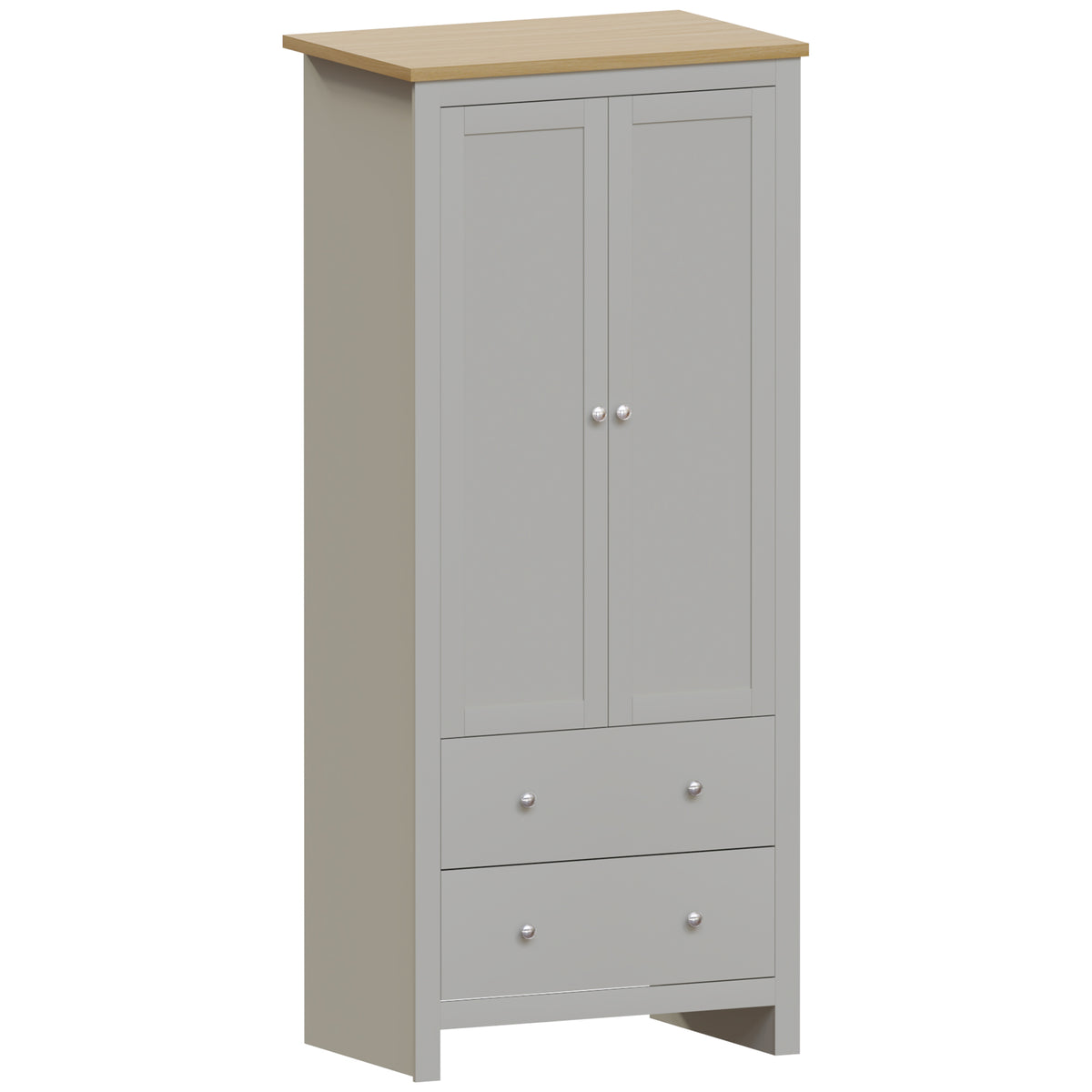 Arlington 2-Door 2-Drawer Wardrobe - Grey