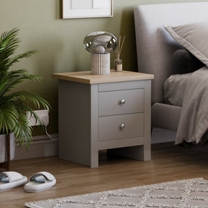 Arlington 2-Drawer Bedside Chest - Grey