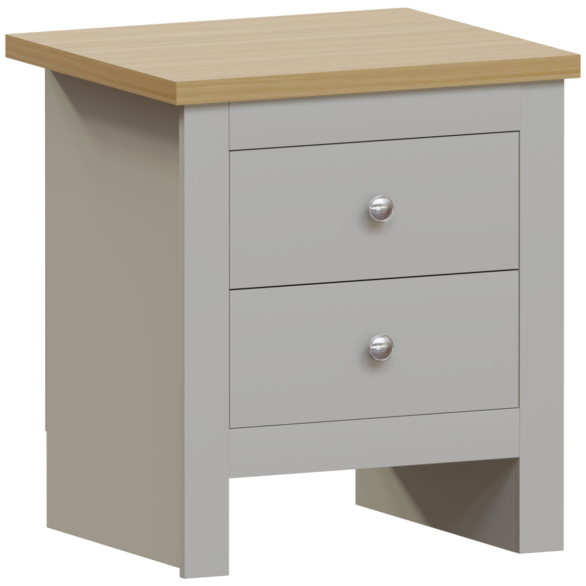Arlington 2-Drawer Bedside Chest - Grey
