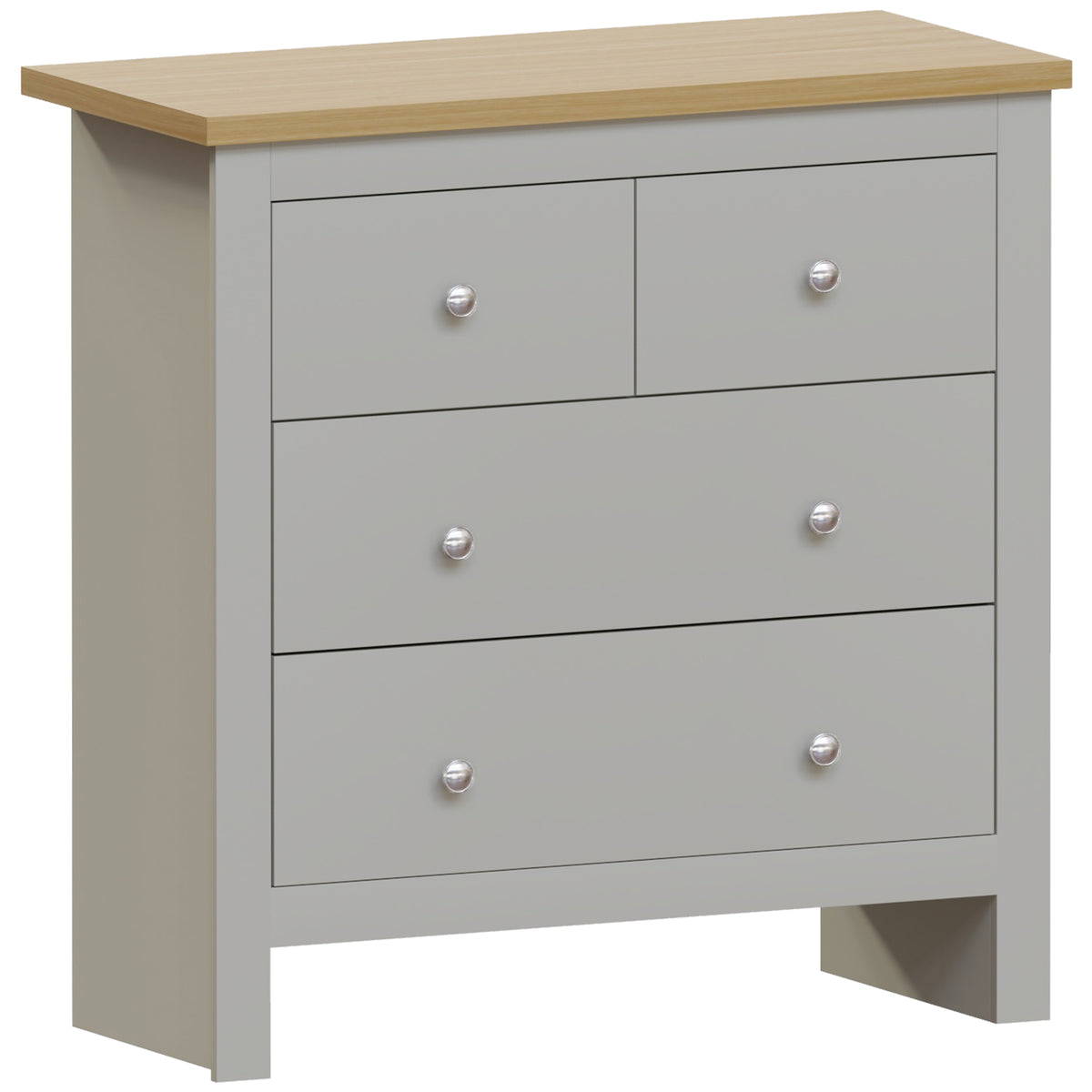 Arlington 4 Drawer Chest of Drawers in Grey – Bedroom Storage Unit
