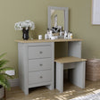 Arlington 3 Drawer Dressing Table Set in Grey – Bedroom Vanity with Storage
