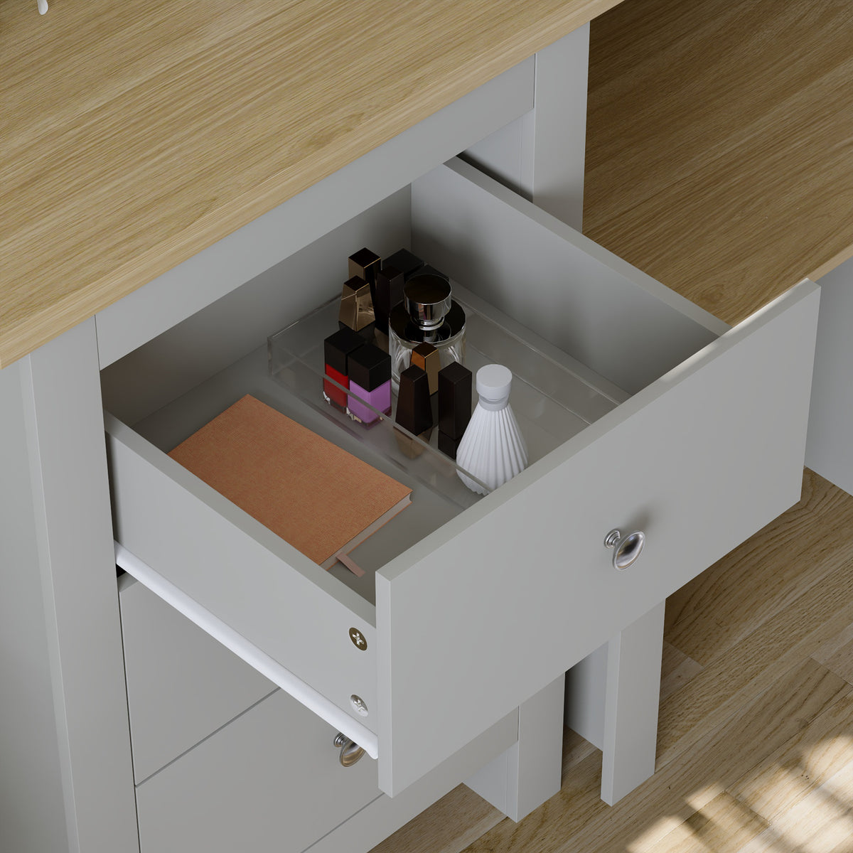Arlington 3-Drawer Dressing Table Set - Grey