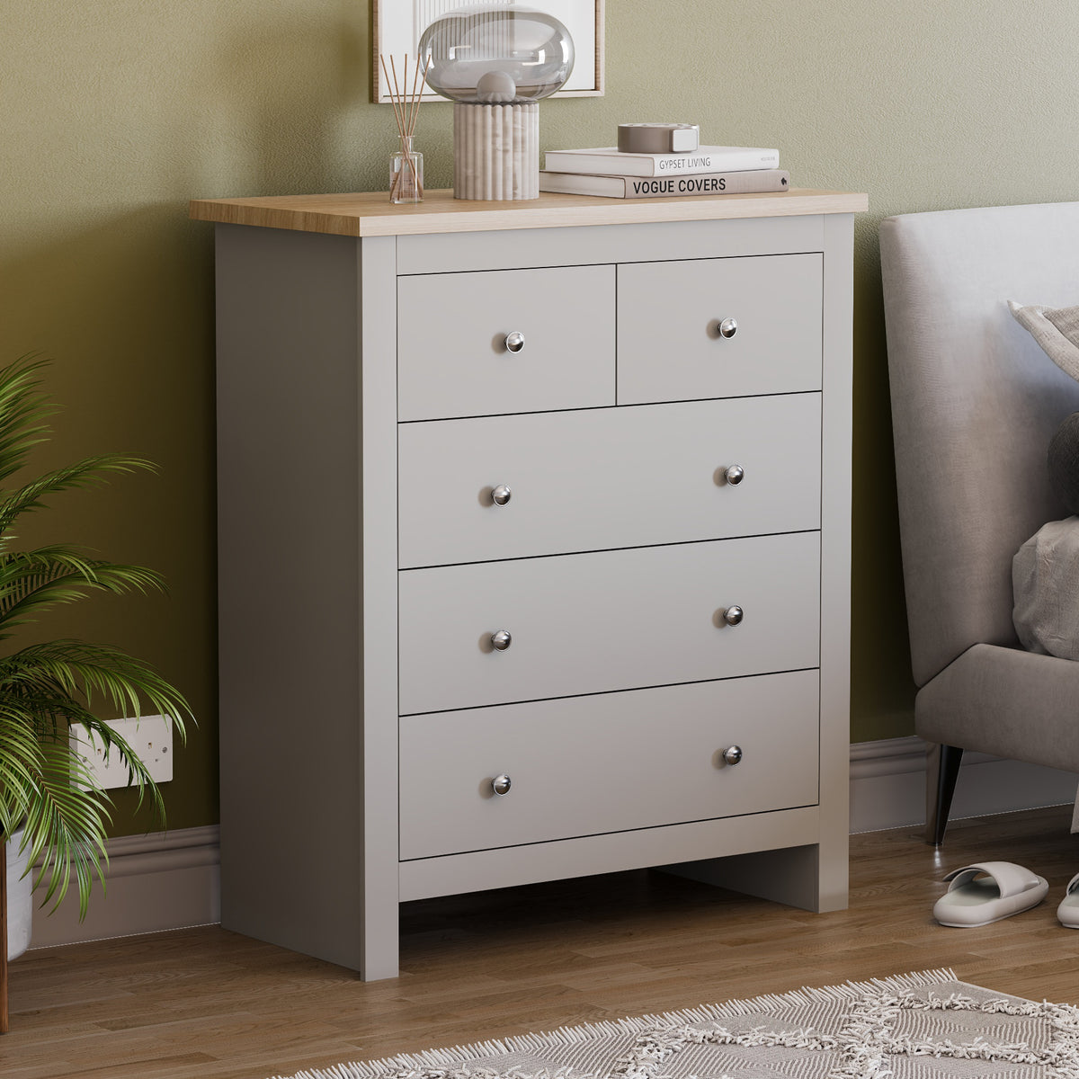 Arlington 5-Drawer Chest - Grey